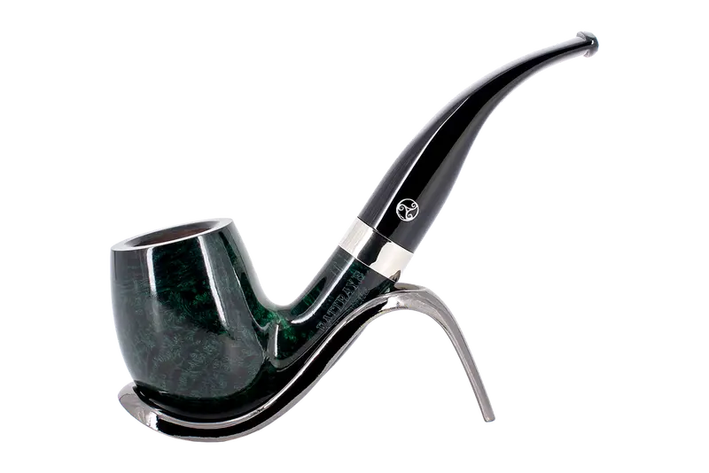 Rattray's Lowland 63 Green Smooth Bent 9Mm Pipe 1