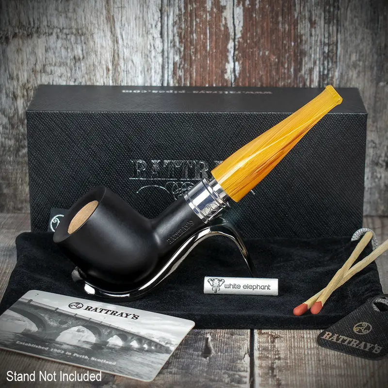 Rattrays Monarch Black 9Mm Briar Smoking Pipe - Shape 5 1