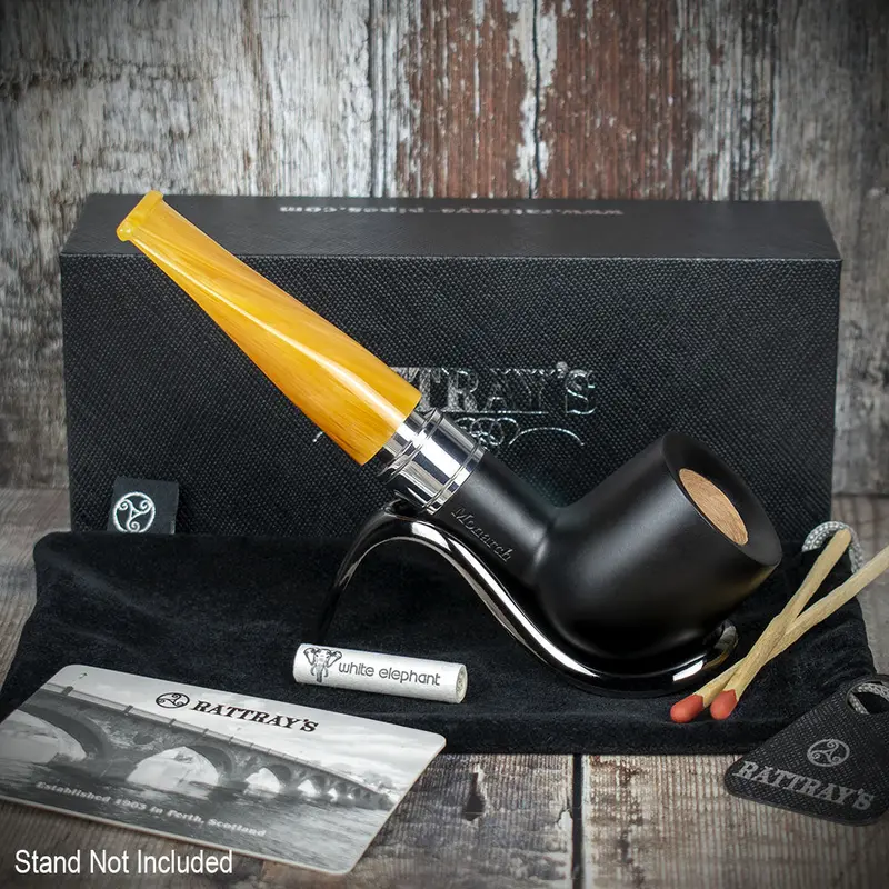 Rattrays Monarch Black 9Mm Briar Smoking Pipe - Shape 5 2