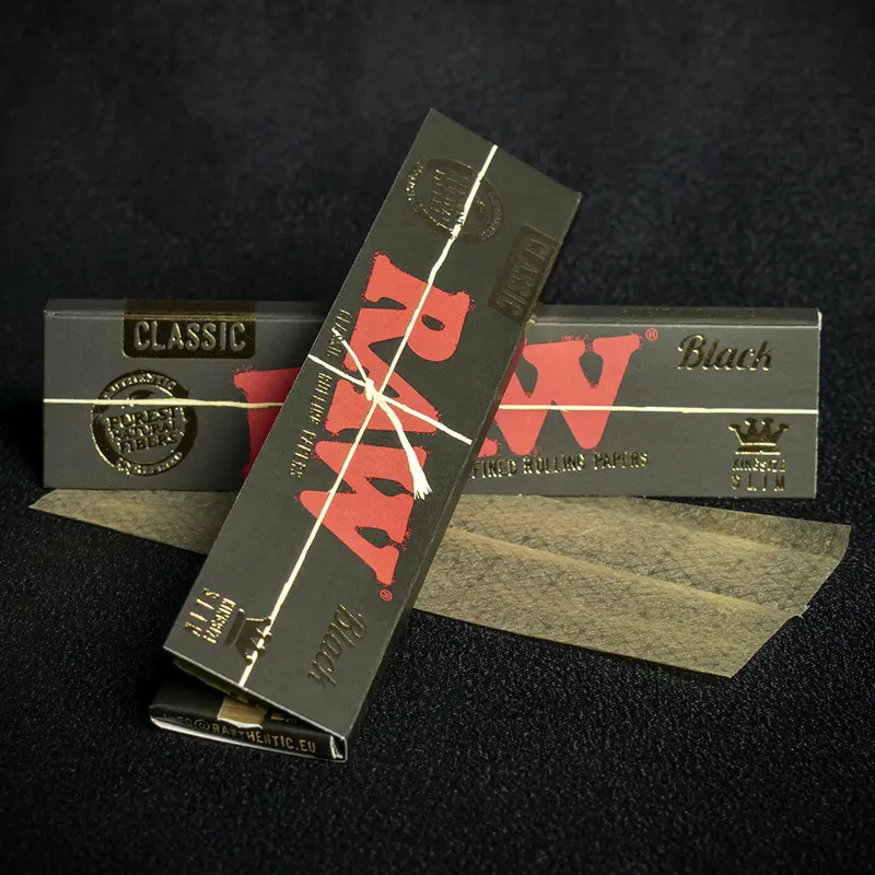 Raw King Size Slim Rolling Papers Black - Bundle Of 2 1