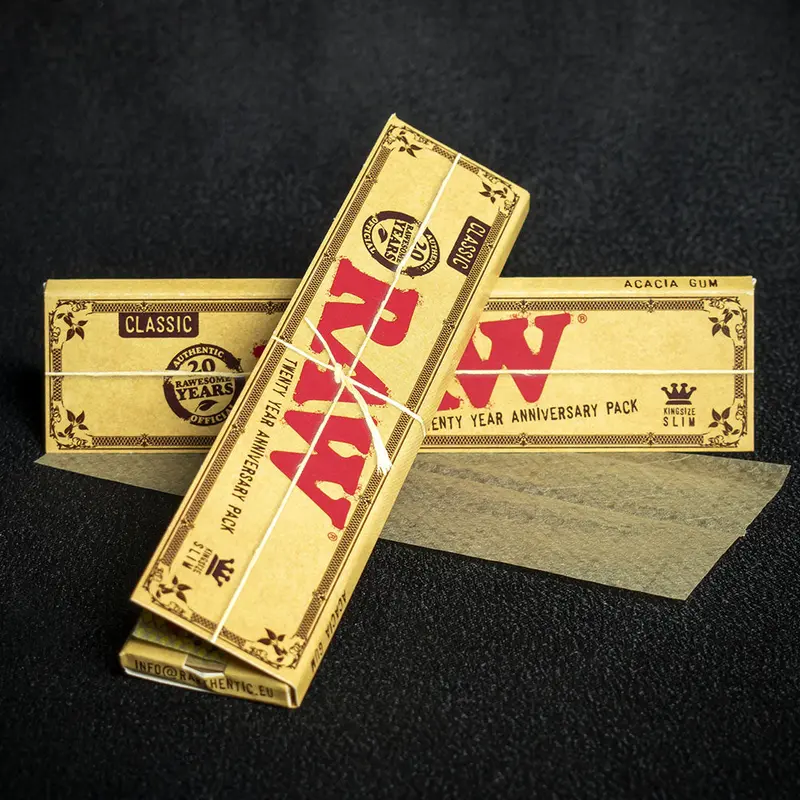 Raw King Size Slim Rolling Papers & Tips Classic Connoisseur - Bundle Of 2 1