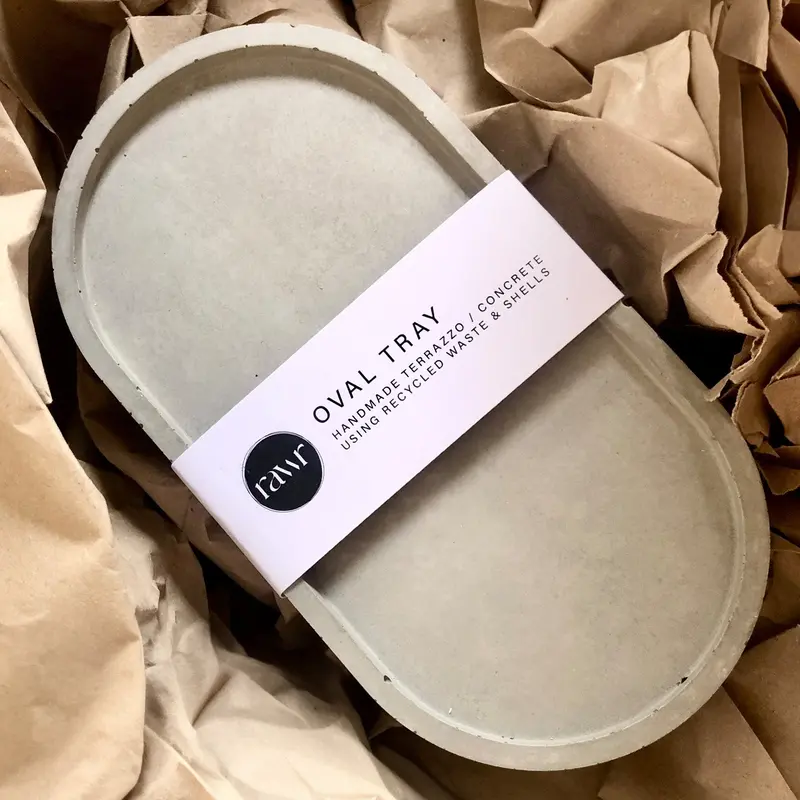 Rawr Grey Concrete Oval Tray 1