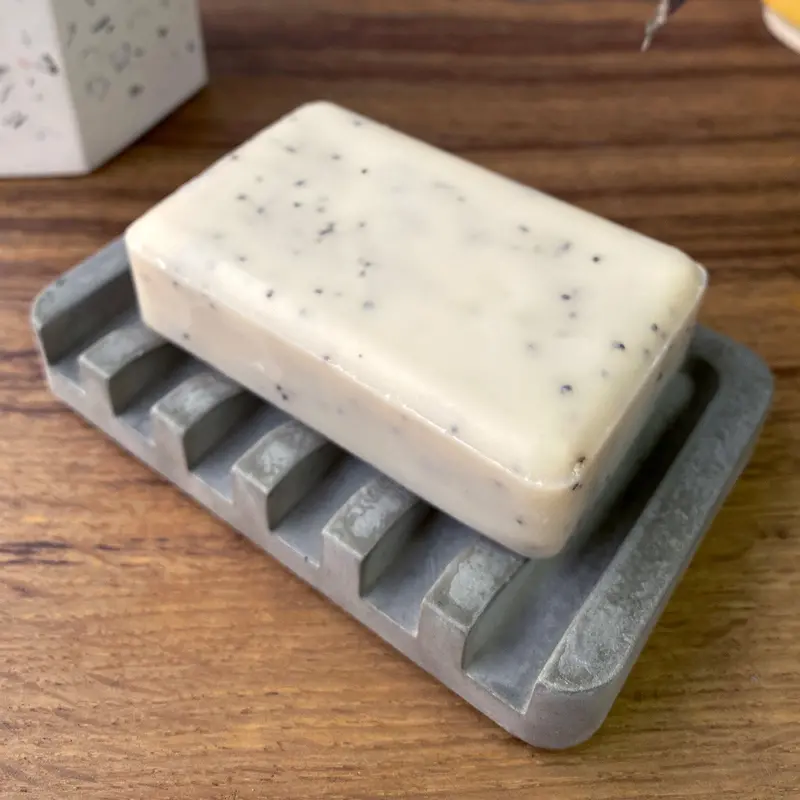 Rawr Grey Concrete Soap Dish 2