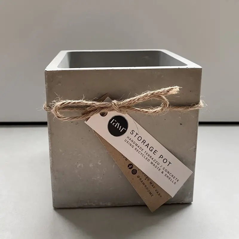 Rawr Grey Concrete Square Storage Pot 2