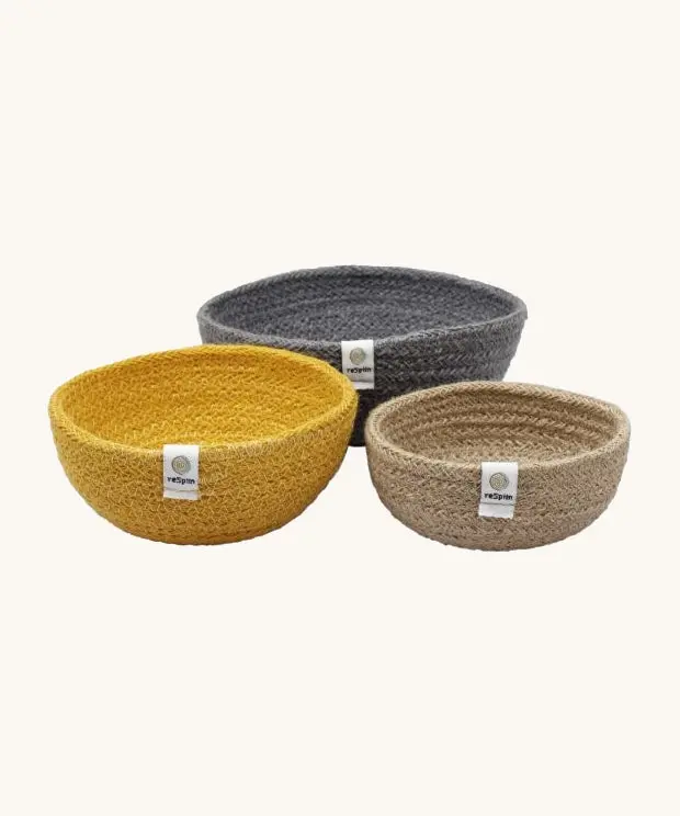 Respiin Jute Mini Bowl Set 2