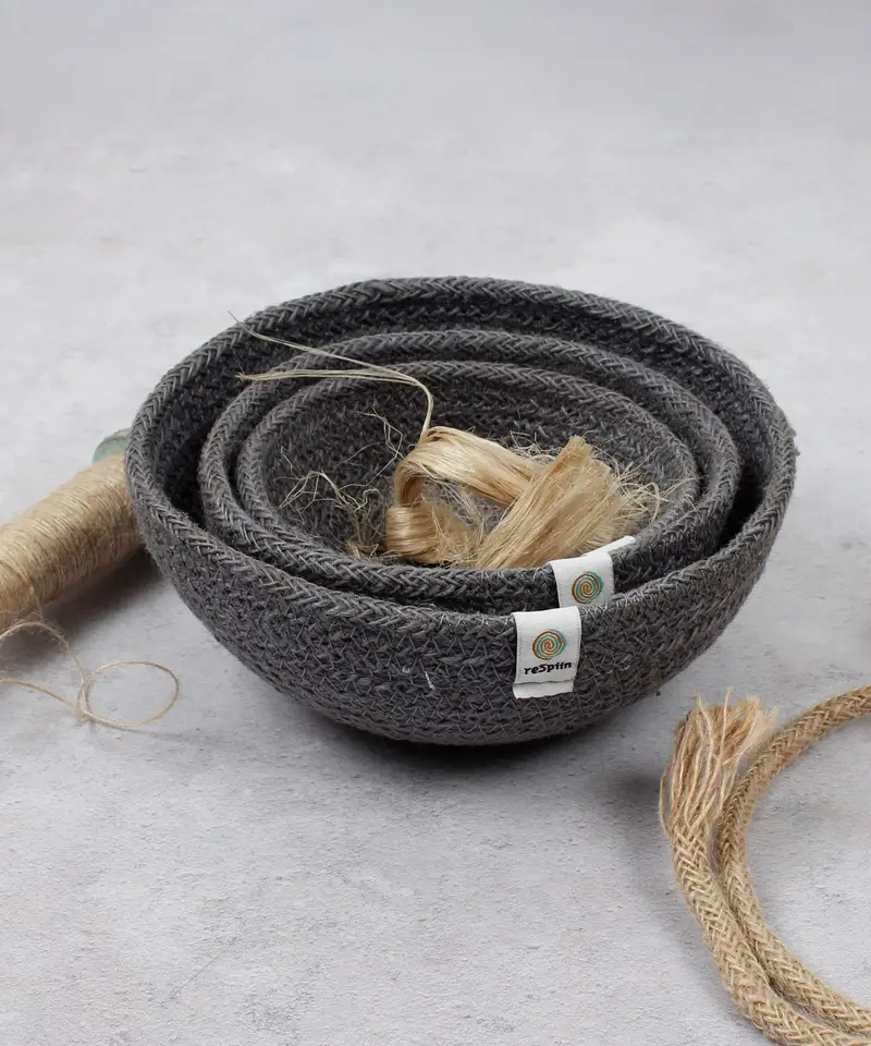Respiin Jute Mini Bowl Set 4