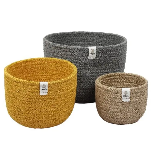 Respiin Jute Tall Basket Set - Beach 1