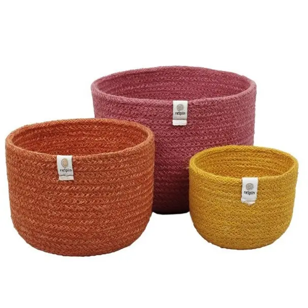 Respiin Jute Tall Basket Set - Fire 1