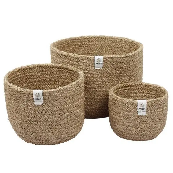 Respiin Jute Tall Basket Set - Natural 1