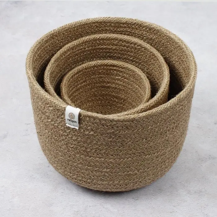 Respiin Jute Tall Basket Set - Natural 2