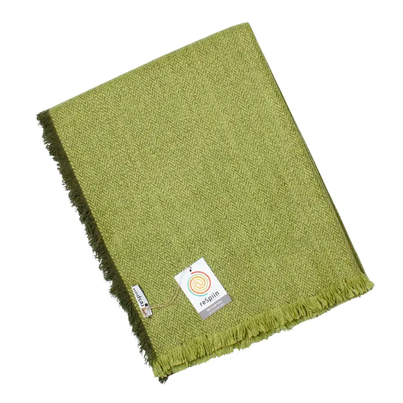 Respiin Recycled Wool Throw - Fern Green 1