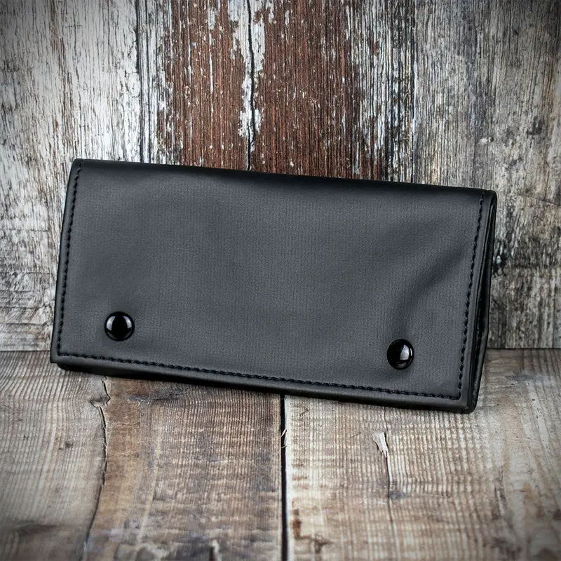 Roll-Up & Button  Pipe Tobacco Pouch - Black 1