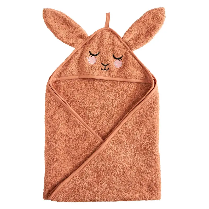 Roommate Kids Pink Organic Hooded Towel - Bunny 1