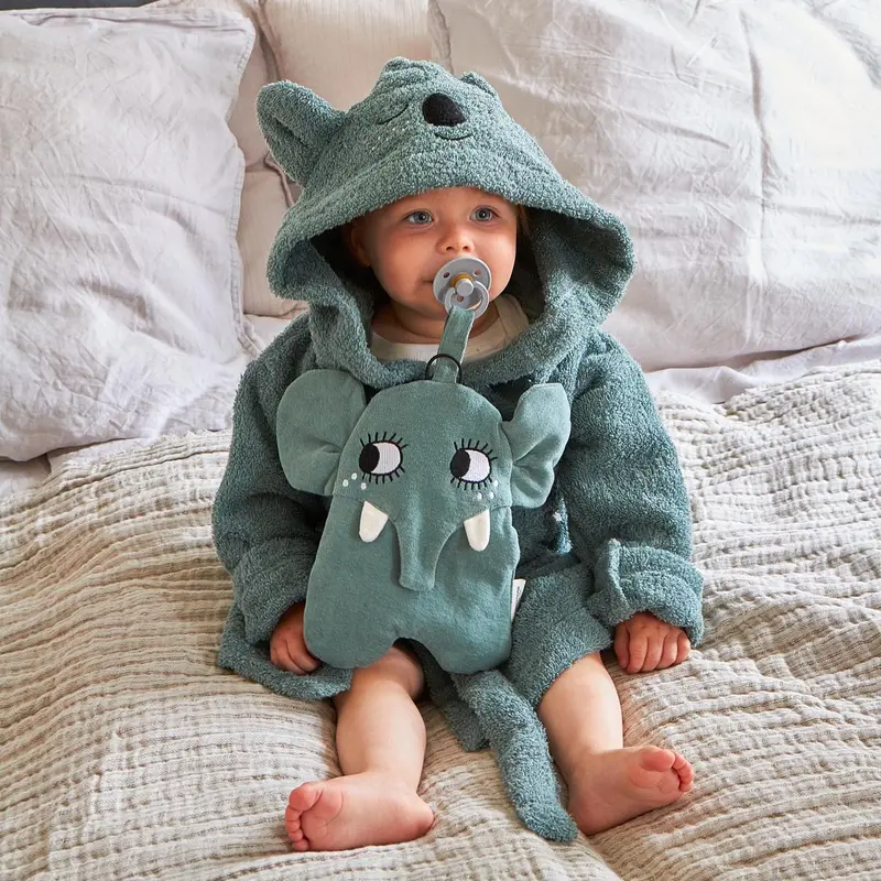 Roommate Kids Teal Organic Bath Robe - Koala 2