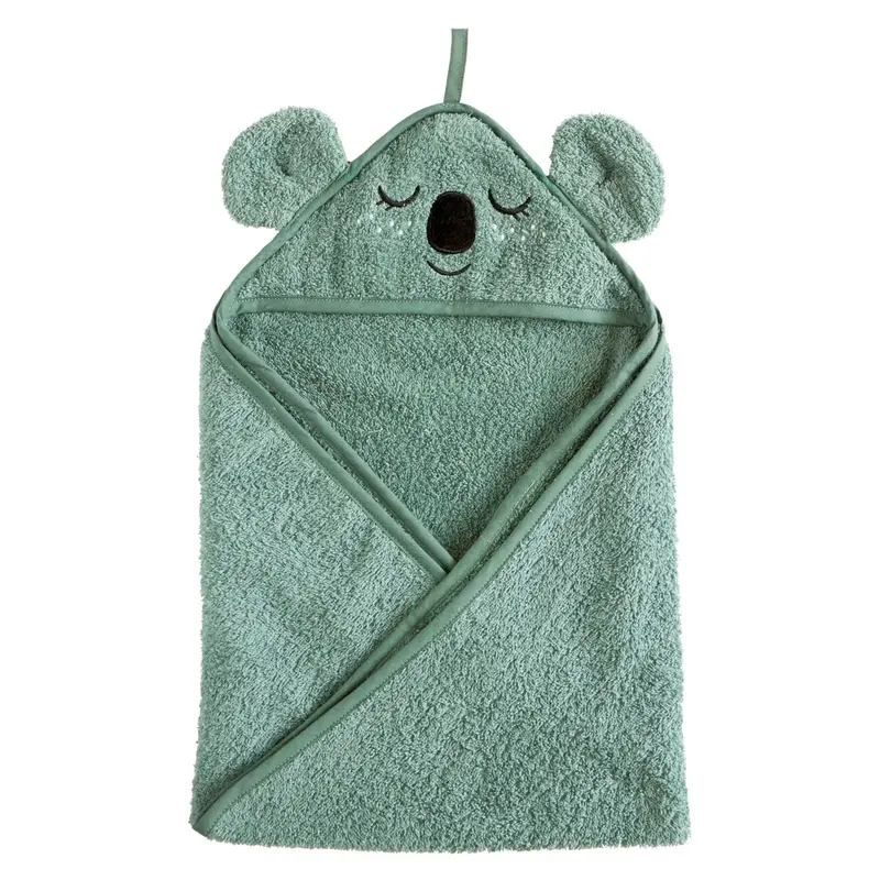 Roommate Kids Teal Organic Hooded Towel - Koala 1