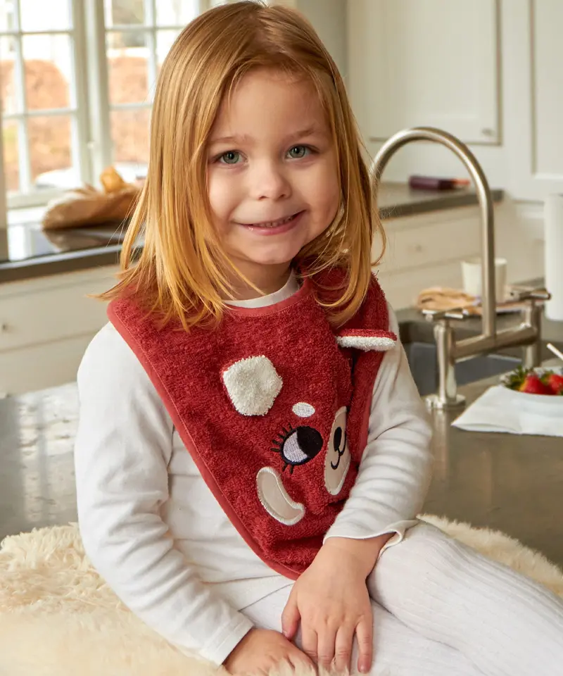 Roommate Organic Cotton Baby Bib - Red Panda 2