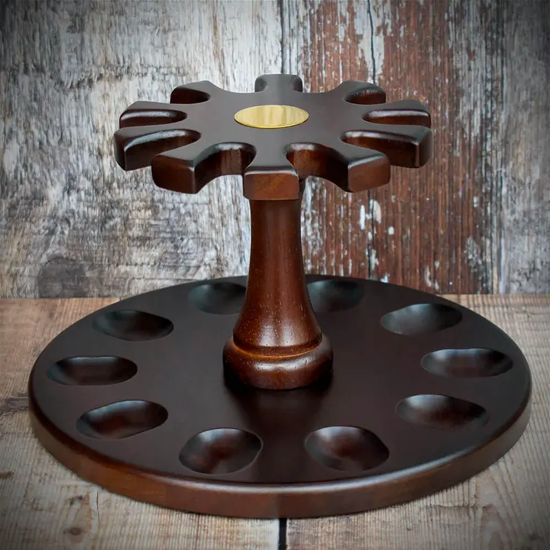 Rotating Wooden Pipe Rack - 10 Pipes 1