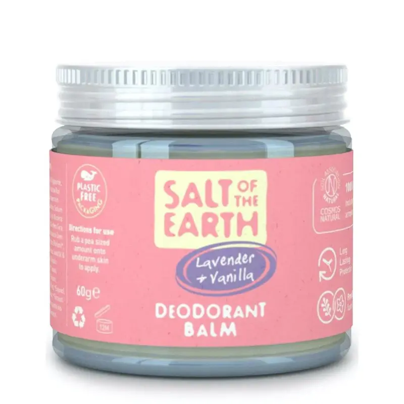 Salt Of The Earth Lavender & Vanilla Deodorant Balm - Glass Jar 60G 1