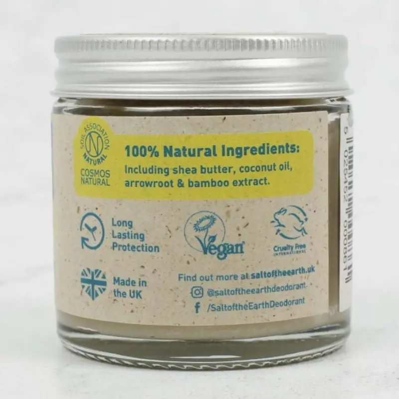 Salt Of The Earth Unscented Deodorant Balm - Glass Jar 60G 2