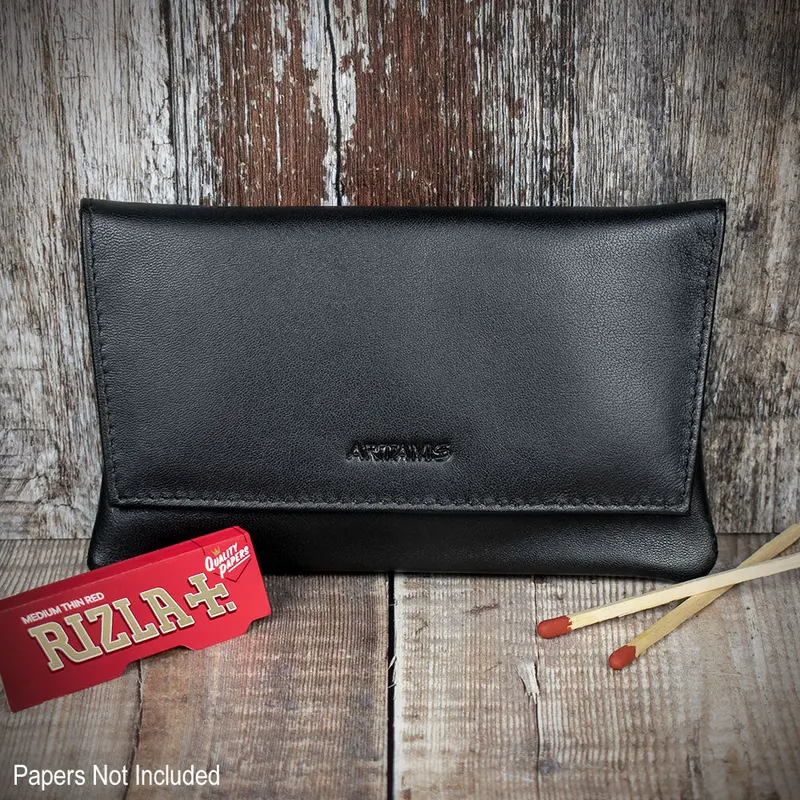 Sarome Leather Handrolling Pouch - Black Po21 1
