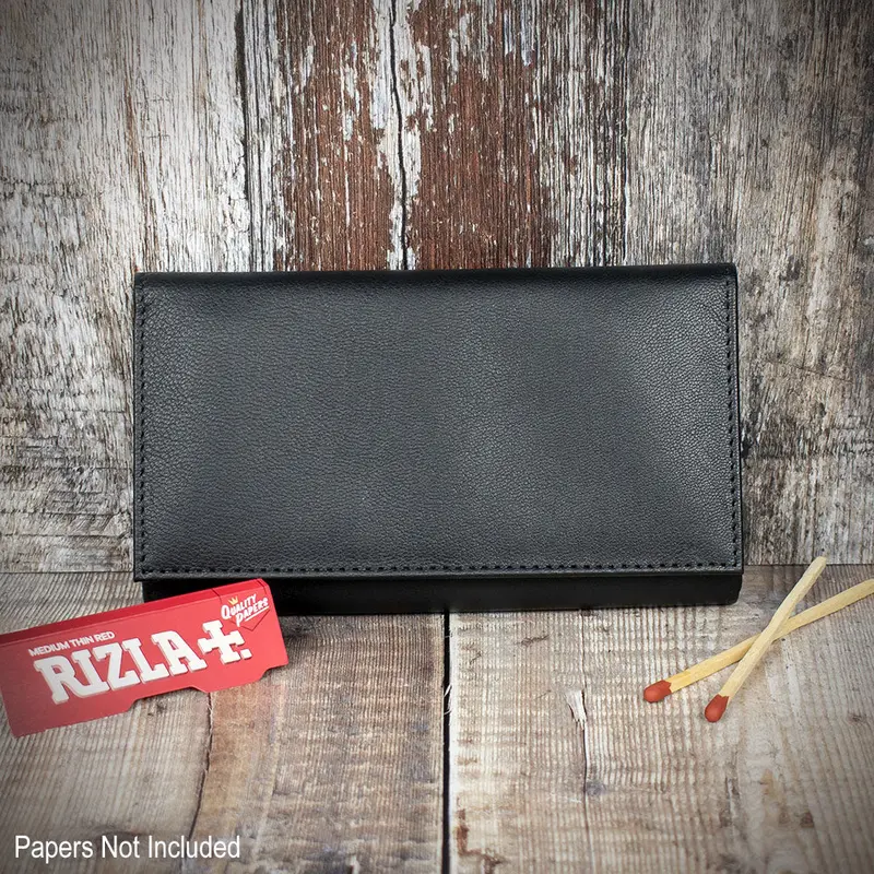 Sarome Leather Handrolling Pouch - Black Po27 1