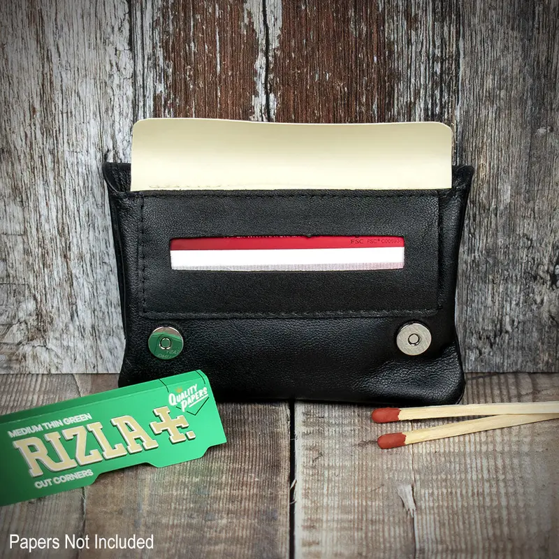 Sarome Leather Handrolling Pouch - Black Po29 2
