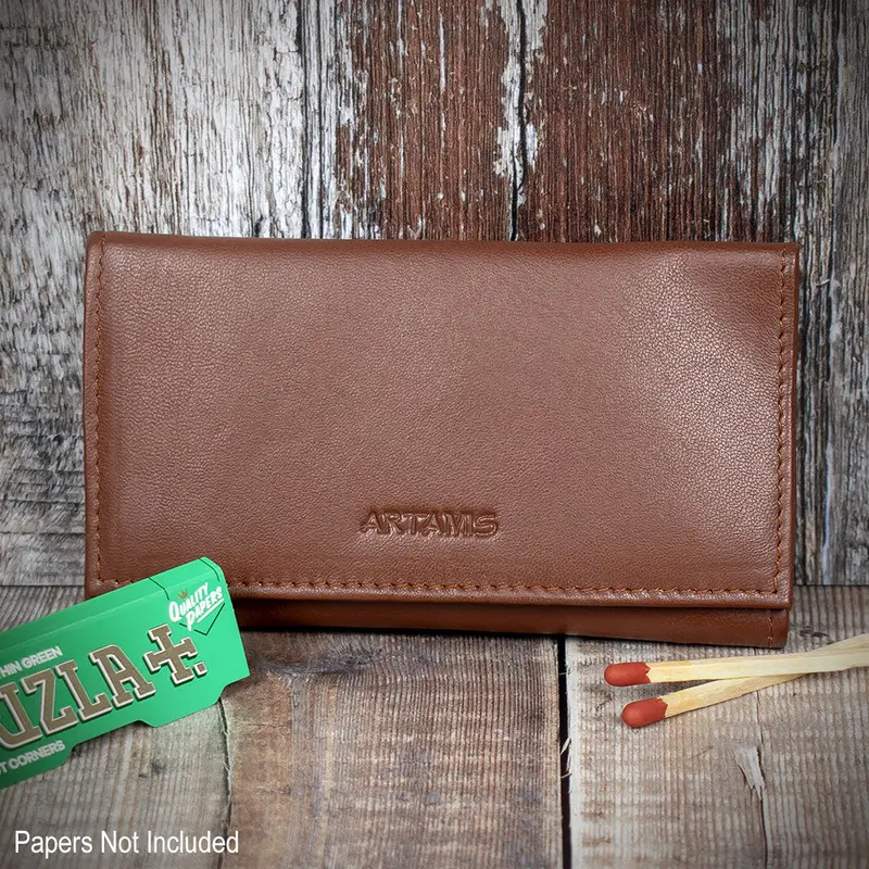 Sarome Leather Handrolling Pouch - Tan Po25t 1