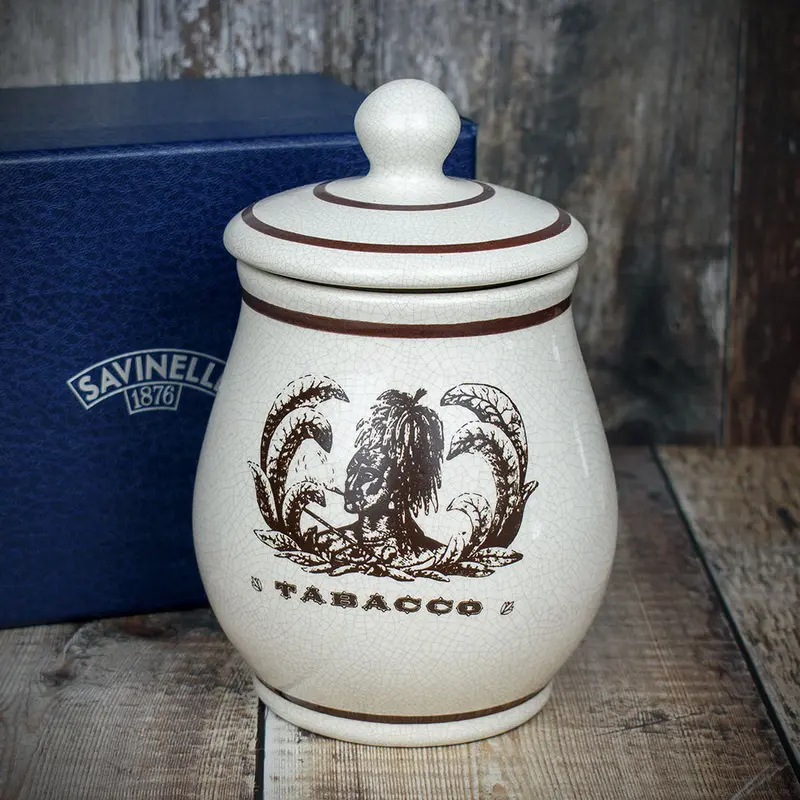 Savinelli Antico Ceramic Pipe Tobacco Jar - Indian 1