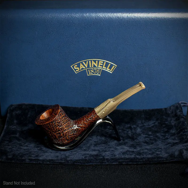 Savinelli Autograph (Limited Edition) Sandblasted Black Briar Pipe - 01 2