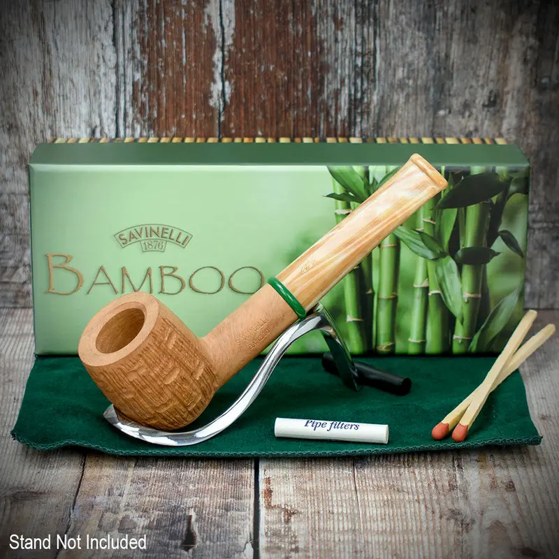 Savinelli Bamboo Rusticated Natural 106 - 6Mm Briar Pipe 2
