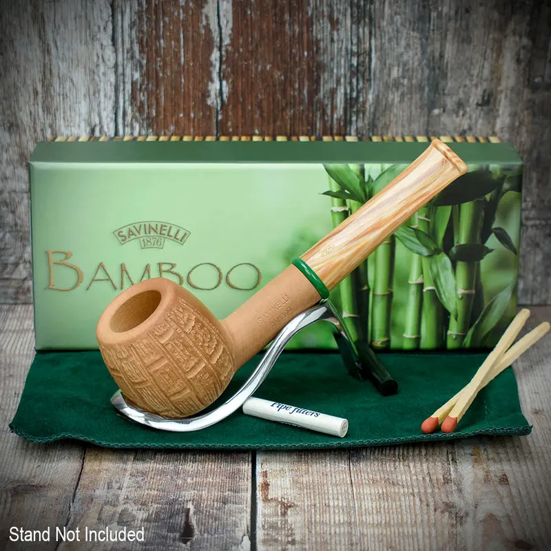 Savinelli Bamboo Rusticated Natural 207 - 6Mm Briar Pipe 2
