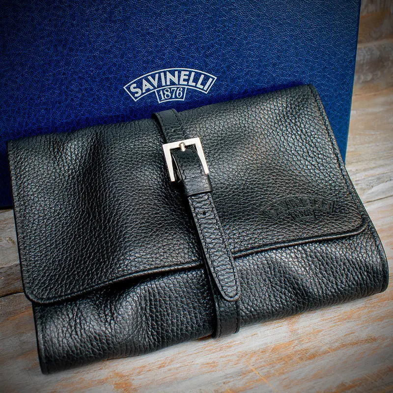 Savinelli Black Leather Travel Pipe Bag 1
