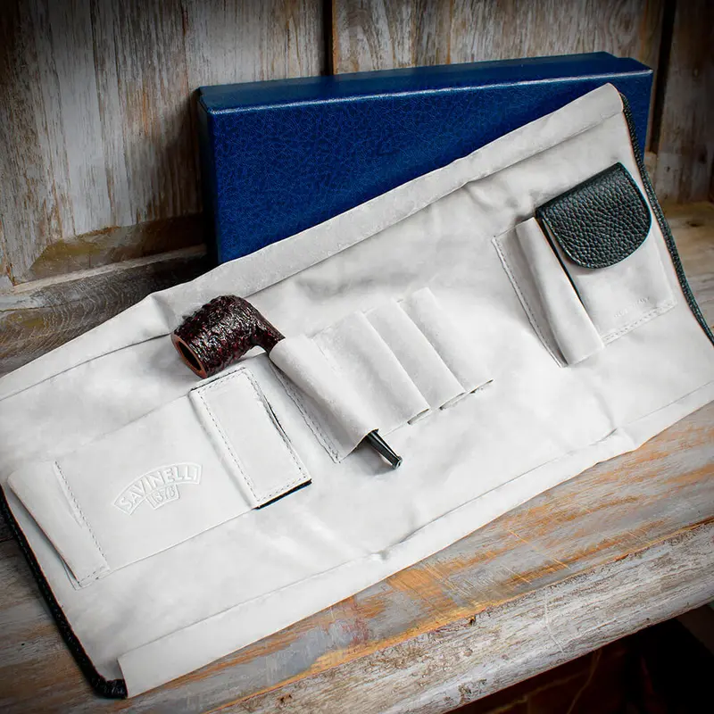 Savinelli Black Leather Travel Pipe Bag 2
