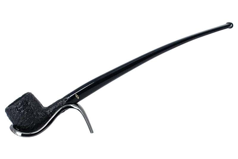 Savinelli Black Rusticated Churchwarden Briar Pipe - 901 6Mm 1