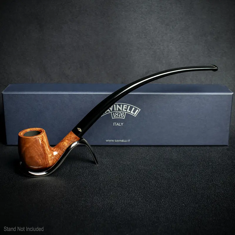 Savinelli Brown Smooth Churchwarden Briar Pipe - Shape 601 2
