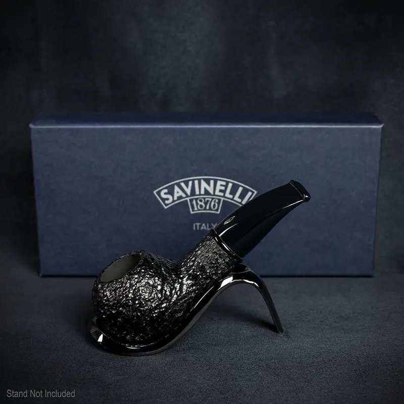 Savinelli Mini - Black Rusticated Briar Smoking Pipe - Shape 321 (6Mm) 2