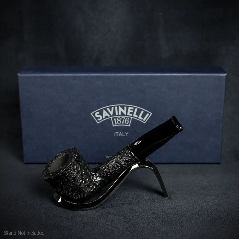 Savinelli Mini - Black Rusticated Briar Smoking Pipe - Shape 409 (6Mm) 2
