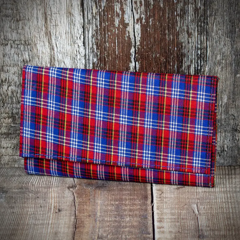 Scotch Plaid (Tartan) Pipe Tobacco Pouch - Blue 1