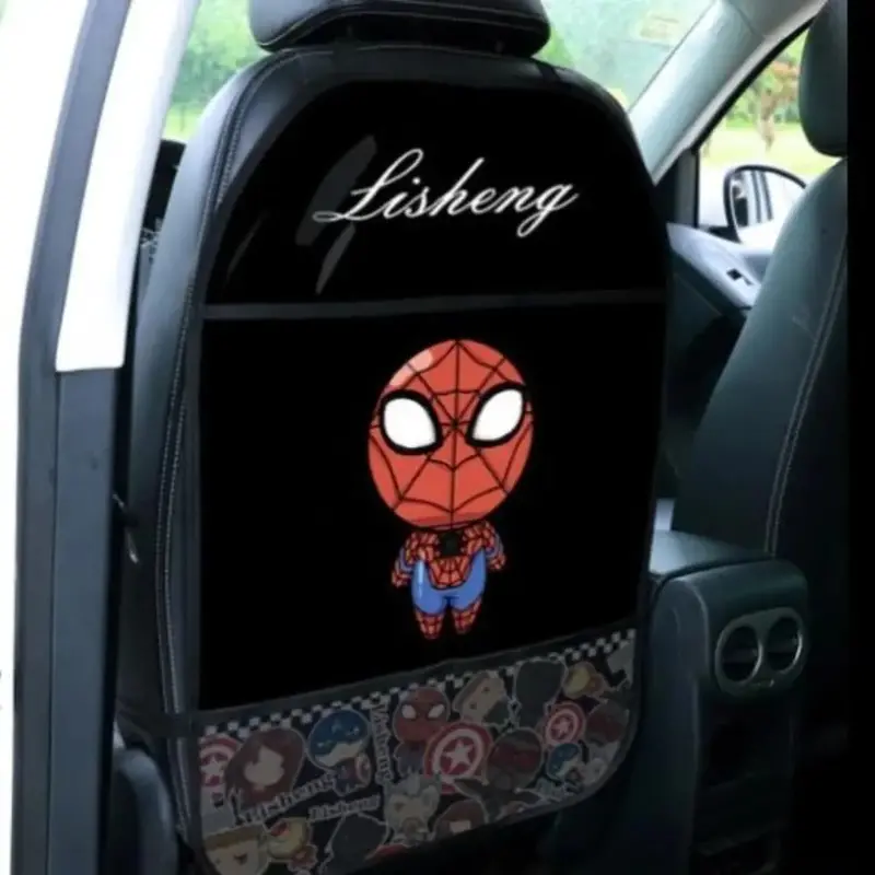 Seat Protector Mat Backseat Child Kick Guard Premium Pu Material Spider Man 1