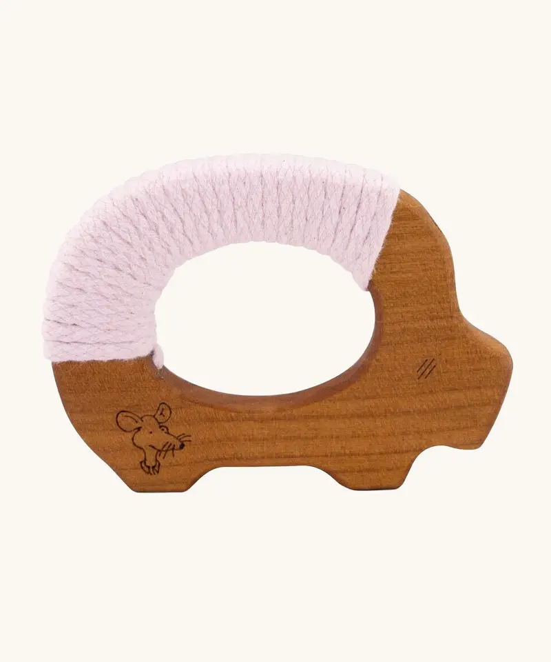 Senger Wooden Yarn Pig Teether 1