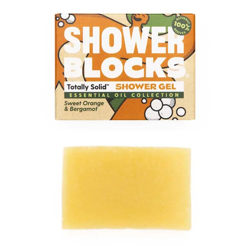 Shower Blocks Essential Oil Gel Bar - Sweet Orange & Bergamot 1
