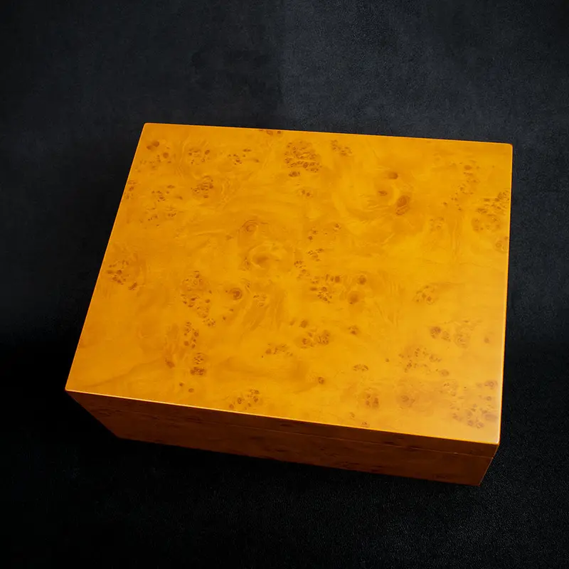 Sikarlan Burl Wood Veneer Humidor - 40 Cigars 1