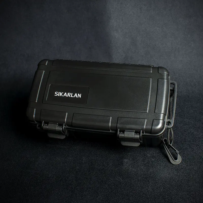 Sikarlan Crushproof Travel Humidor - 10 Cigars Black 1