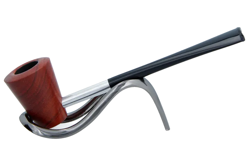 Smoke-King Metal Pipe Brown Poa Rosa Wood Cone Shape Bowl 1
