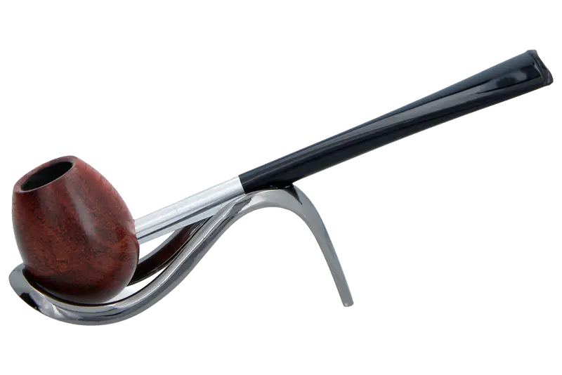 Smoke-King Metal Pipe Brown Poa Rosa Wood Egg Shape Bowl 1