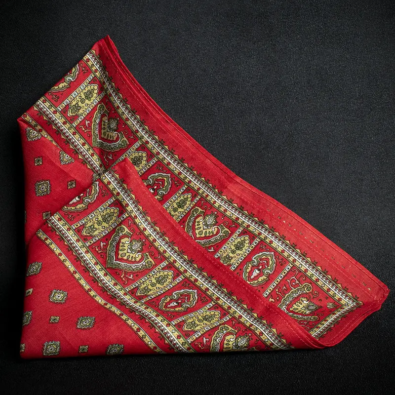 Snuff Handkerchief - Red Diamond Paisley 1