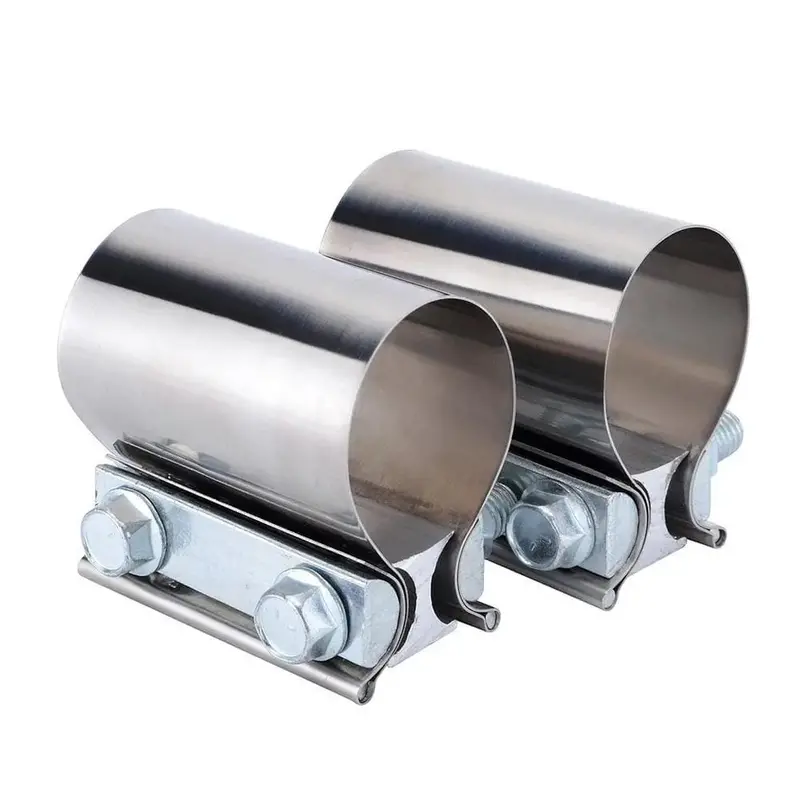 Spelab 2.0/2.25/2.5/3.0 Od Pipe 2 Packs Butt Joint Band Clamp Exhaust Sleeve Stainless Steel Fits 1