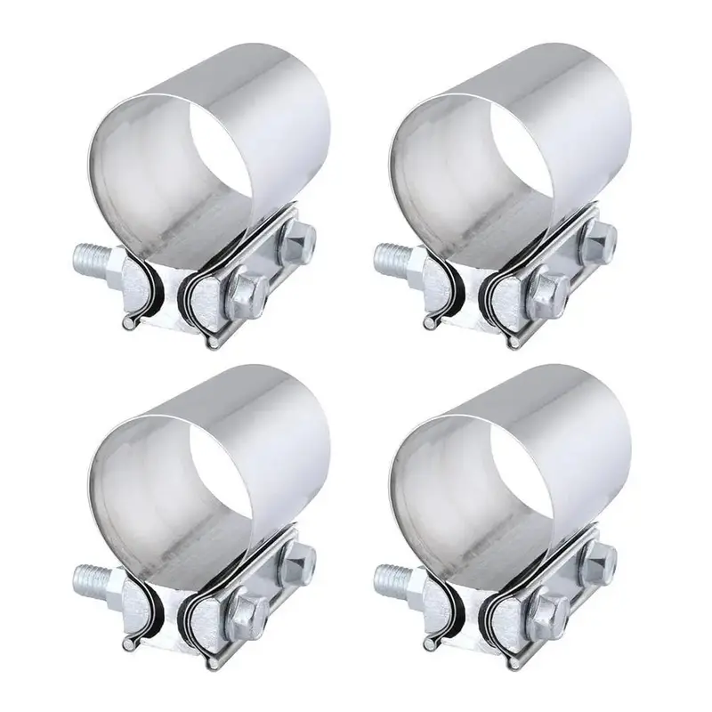 Spelab 2.0/2.25/2.5/3.0 Od Pipe 4 Packs Butt Joint Band Clamp Exhaust Sleeve Stainless Steel Fits 1