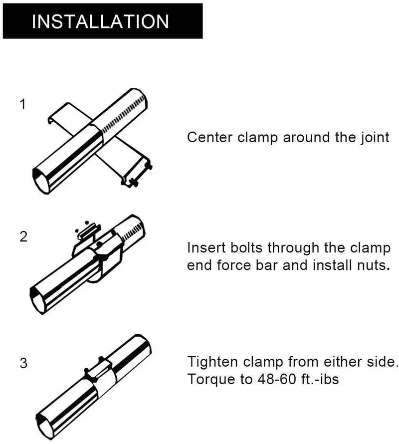 Spelab 2.0/2.25/2.5/3.0 Od Pipe 4 Packs Butt Joint Band Clamp Exhaust Sleeve Stainless Steel Fits 2