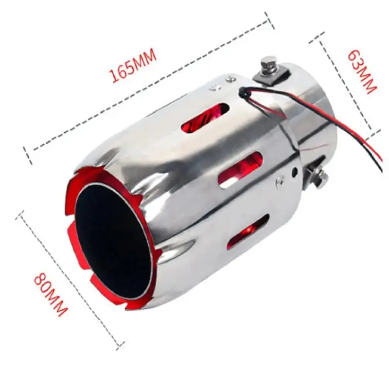 Spelab 2.5'' 63Mm Exhaust Tips Stainless Steel Muffler Car Exhaust Tail Pipe Modification Luminous Tube With Blue Flame Led Light 2